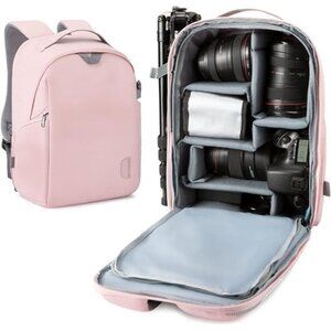 Camera Backpack, Water Resistant with Rain Cover, Tripod Holder for Women